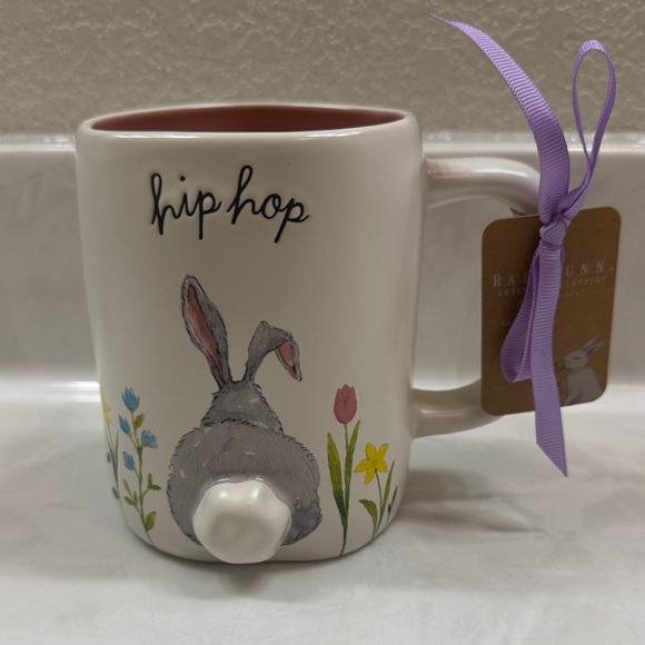 Rae Dunn Hip Hop Bunny Mug - White and Pink - Picture 2 of 5